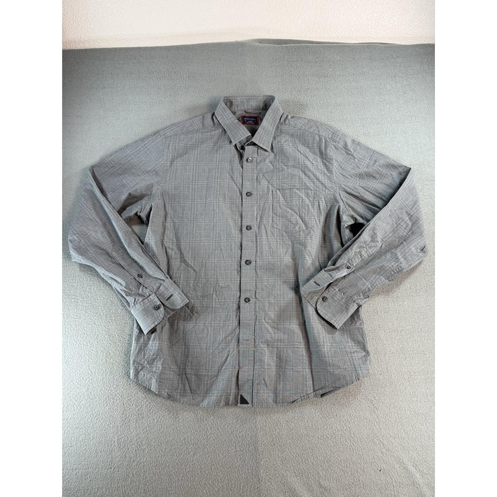UNTUCKit Shirt Mens Large Gray Plaid Button Up Long Sleeve Cotton Casual